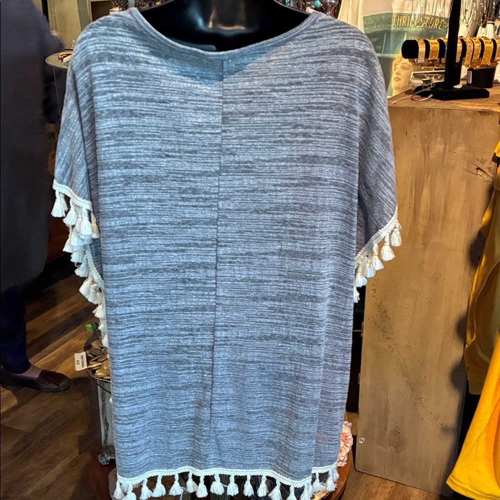 Gray Paisley Women's Top - Picture 3 of 5